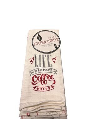 Sleeping Partners Coffee Lover Kitchen Towel Set of 2 Coffee Helps